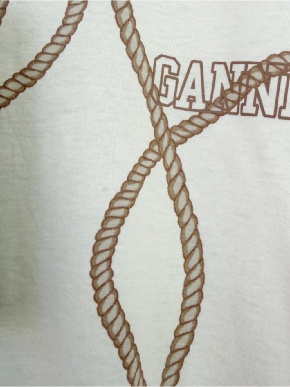 Ganni Symbols Rope Print Smiley Face Graphic Tee - Picture 6 of 6